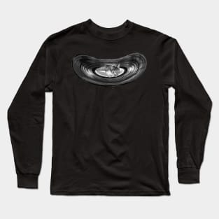 cat on a vinyl Long Sleeve T-Shirt